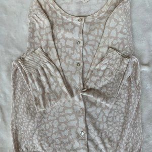 J Crew Cardigan Tan and Beige Animal Print Cardiga